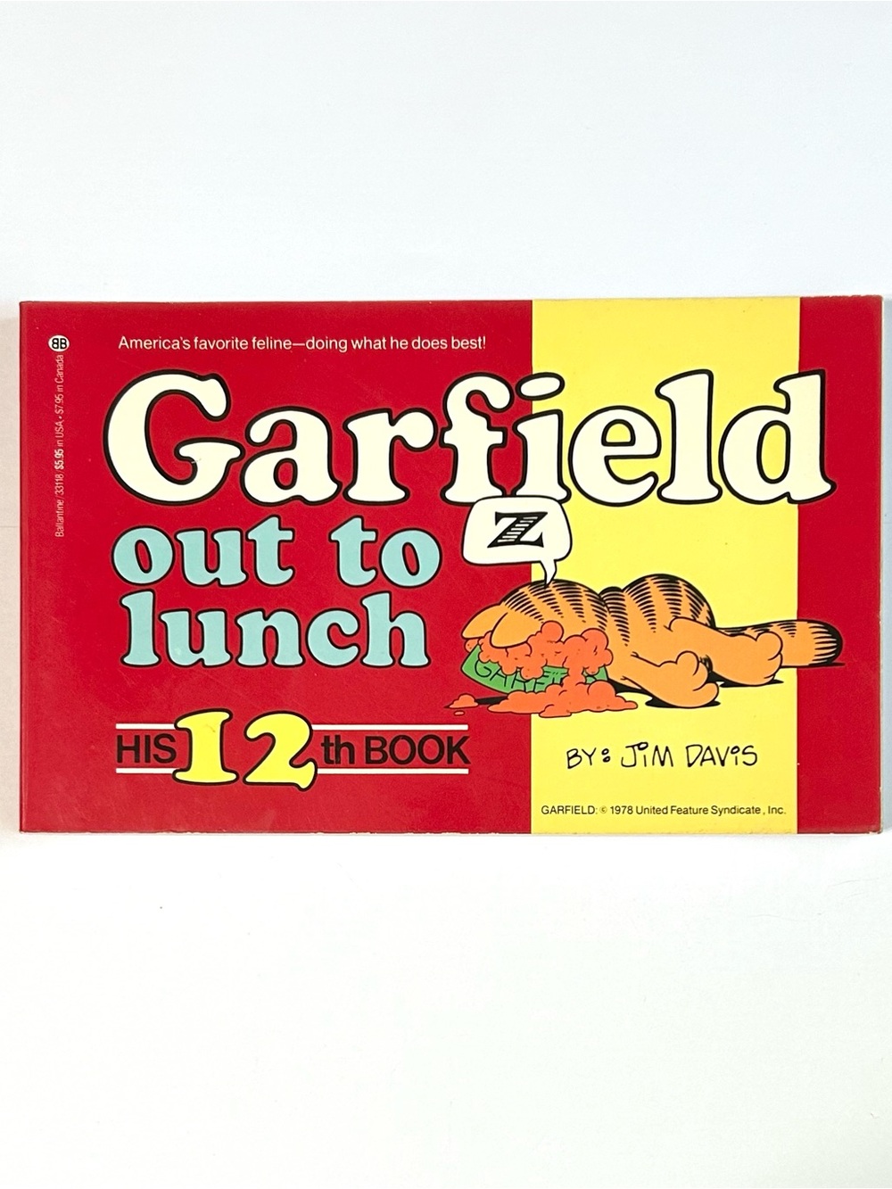 4/$20 Vintage 1986 Garfield Out To Lunch His 12th Book Softcover Book Jim Davis